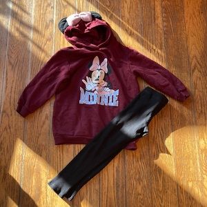 H&M size 4-6 Minnie Mouse hoody and ribbed leggings